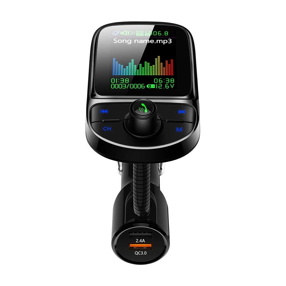 1 8 дюймов Автомобильный fm-передатчик BlueTooth универсальный MP3-плеер двойной зарядка