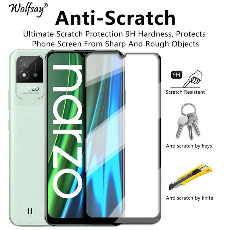 tempered glass for realme narzo 50i glass for narzo 50i 50a 30a 30 20 pro full cover screen protector for narzo 50i lens film free global shipping