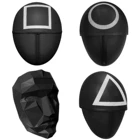 Маска для косплея игра кальмар треугольные квадратные круглые пластиковые маски на все лицо мужские головные уборы с красным капюшоном реквизит для костюма босса аксессуары для ТВ