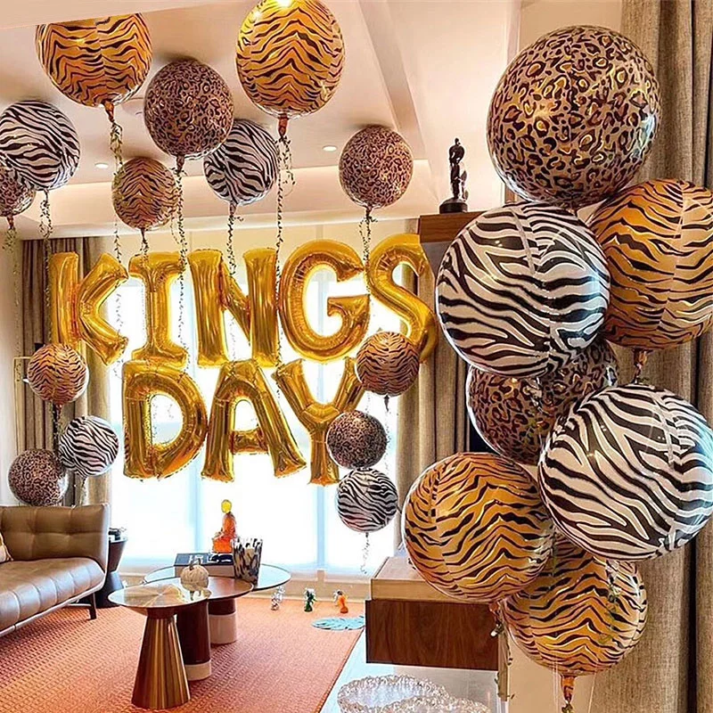 

5pcs 22inch 4D Balloons Animal Foil Balloon Jungle Forest Woodland Wild One Zoo Themed Birthday Party Decoration Baby Shower