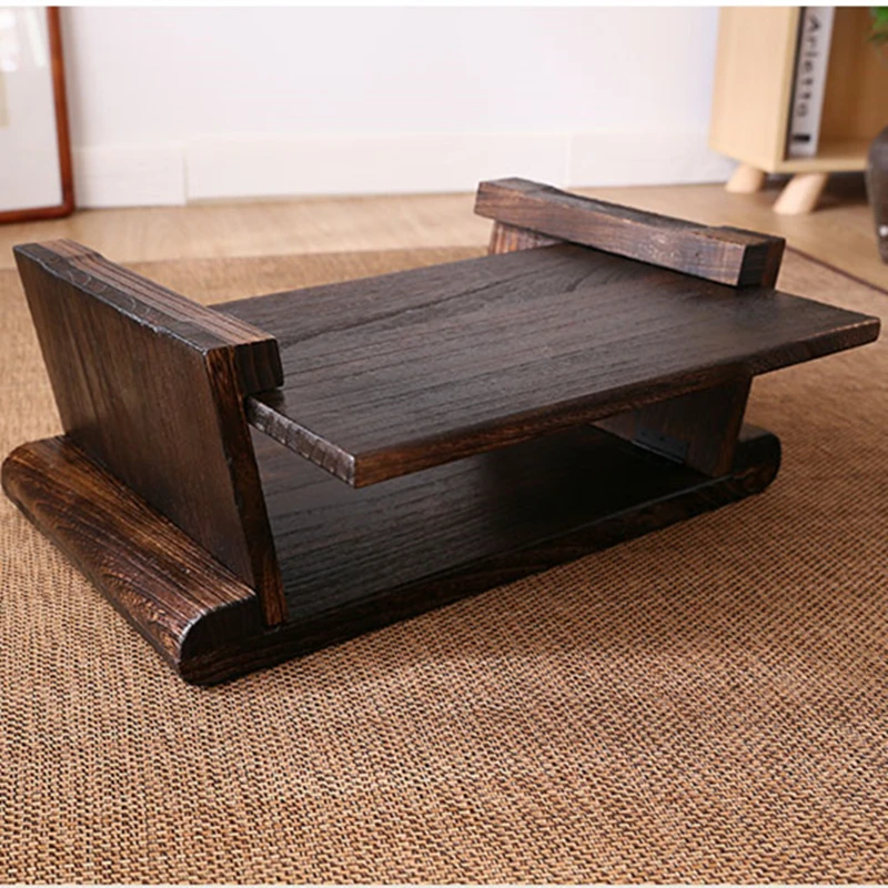 Современный минималистичный компактный журнальный столик с татами деревянный