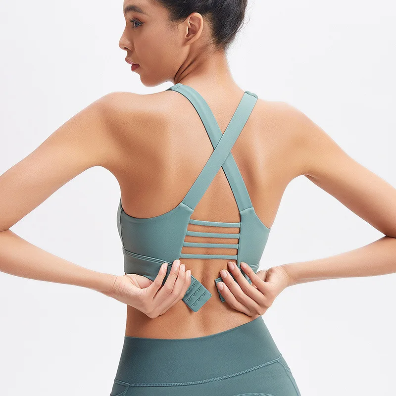 

Для женщин, пуш-ап, спортивный бюстгальтер для тренировок женский спортивный короткий топ с пряжками Фитнес ношения при активном образе жиз...