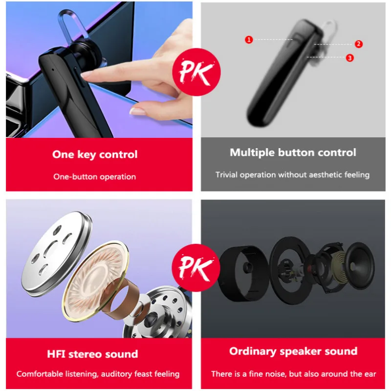 Беспроводные Bluetooth наушники бизнес гарнитура автомобильный наушник Hands Free с