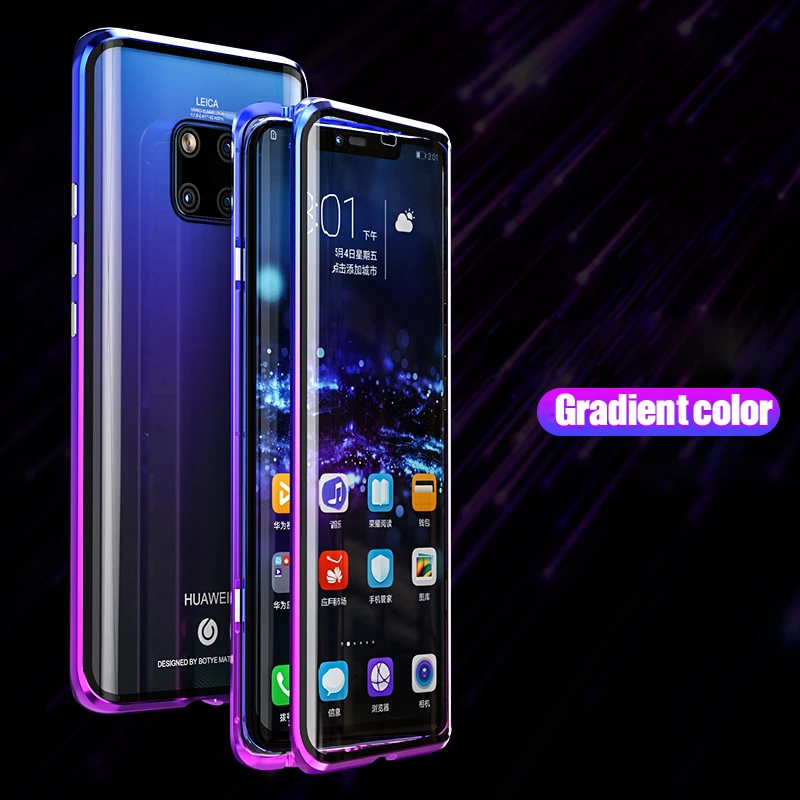 360 Полный Магнитный чехол для huawei P30 Pro P20 mate 20 металлический бампер 12D Передняя сенсорная пленка закаленное стекло крышка huawei P30 Pro Чехол