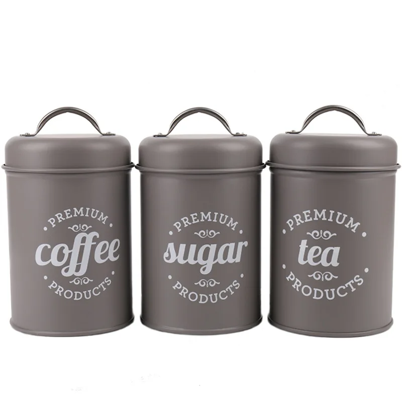 

3 шт./компл. коробка для хранения чай, сахар, кофе канистры для кухонные контейнеры для продуктов банки, бутылки конфеты хранение бутылок и ба...