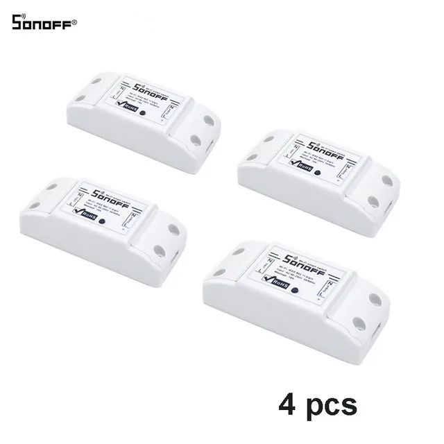 4pcs 1/2/3/4/5/6/8/10 шт. SONOFF Basic Смарт Беспроводной Wi-Fi пульт дистанционного управления Переключатель Управление Модуль Автоматизации "сделай сам" умный дом модуль 10A/2200W - Комплект: 4pcs