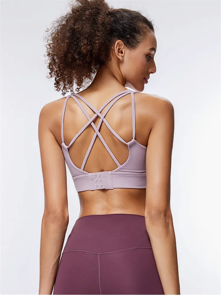 

ENTgoing Female Gym Fitness Sports Underwear Women Sports Bra Sexy Brathable Sports Top Yoga Bra Push Up Top