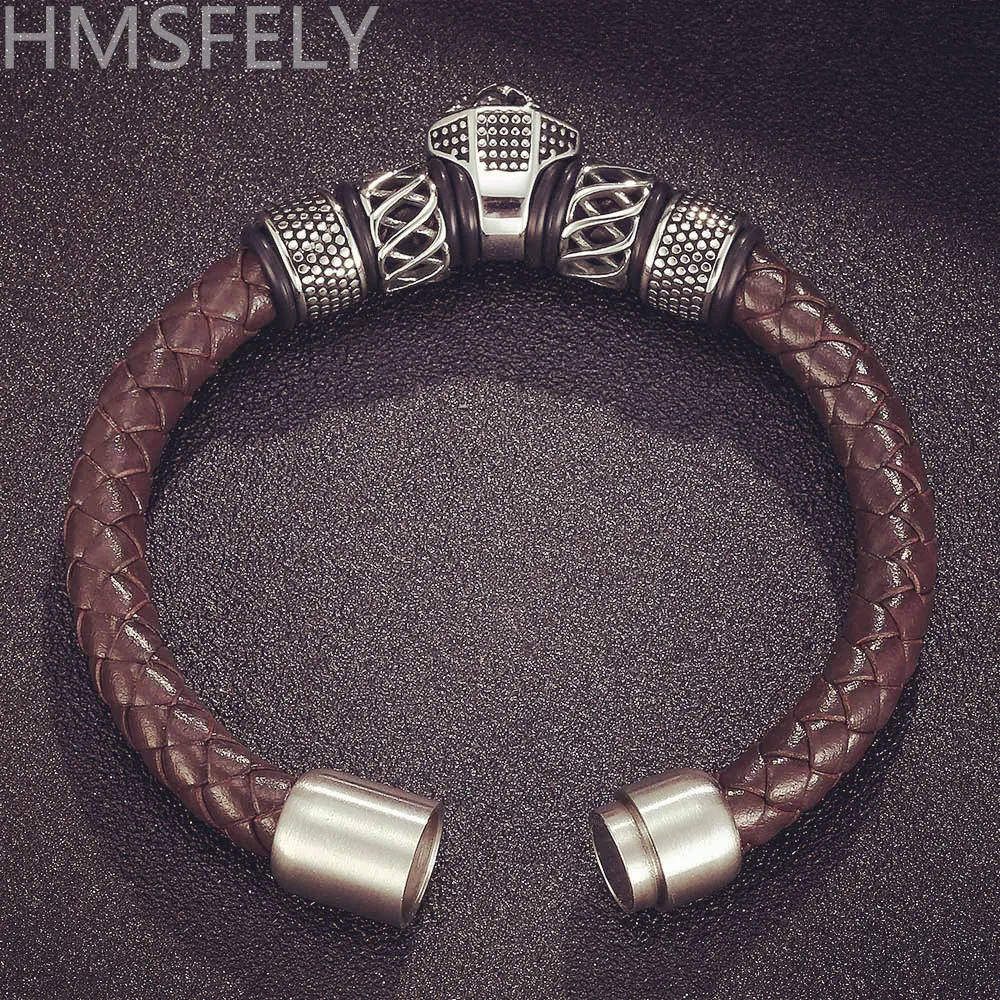 HMSFELY 316l мужские браслеты из нержавеющей стали с бусинами в виде льва и для мужчин