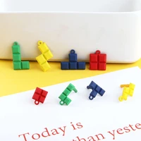 10pcs fashion frosted paint letters alloy enamel charms pendants tetris stud earring diy earring jewelry accessories craft fx483