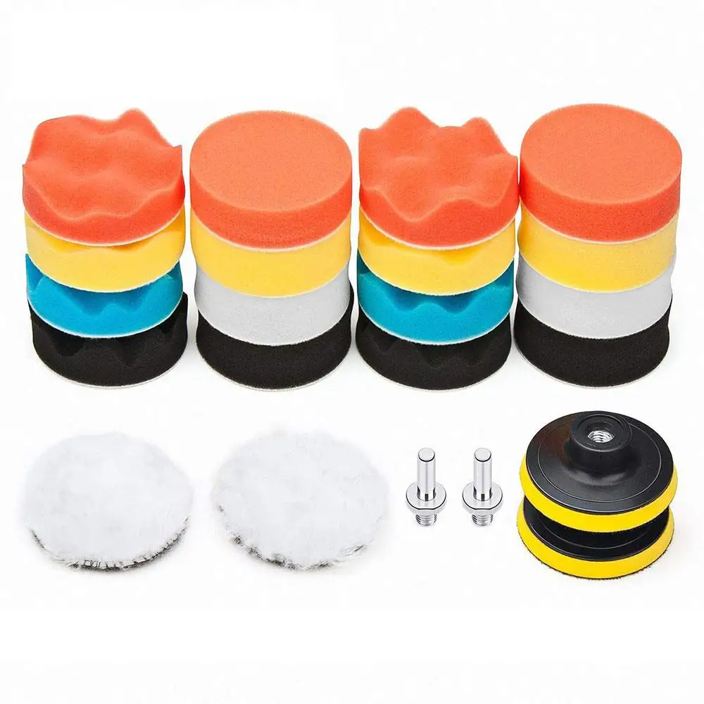 

22PCS Polish Foam Wax Pad Microfiber Polish Pad Paint Care Car Sanding 3 Inch High Quality for Buffing Sealing Glaze Cleaning