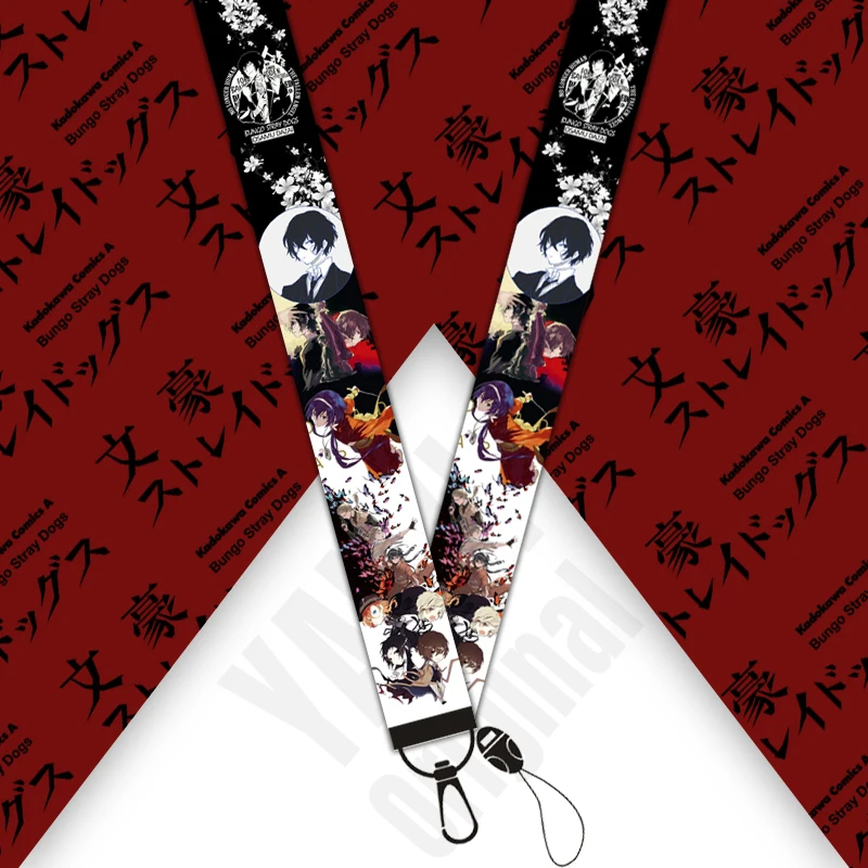 

Stray Dogs Lanyard Watercolor Printing Lanyards Phone Case Japanese Cartoon Anime Lanyard for Keys Badge Holders Keychain A237