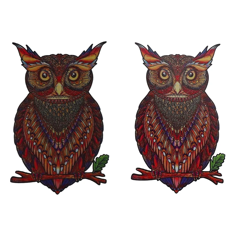 

3D Owl Wooden Animal Jigsaw Puzzle Shape Fun Colorful DIY Toy Puzzle Gift Interactive Game Educational Toy Gift