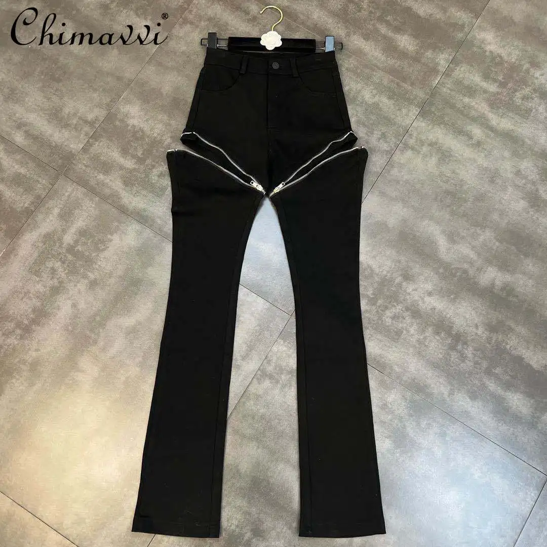 

Новинка весенняя одежда 2022 индивидуальные съемные двухсторонние дизайнерские джинсы на молнии женские модные стройнящие джинсовые брюки ...