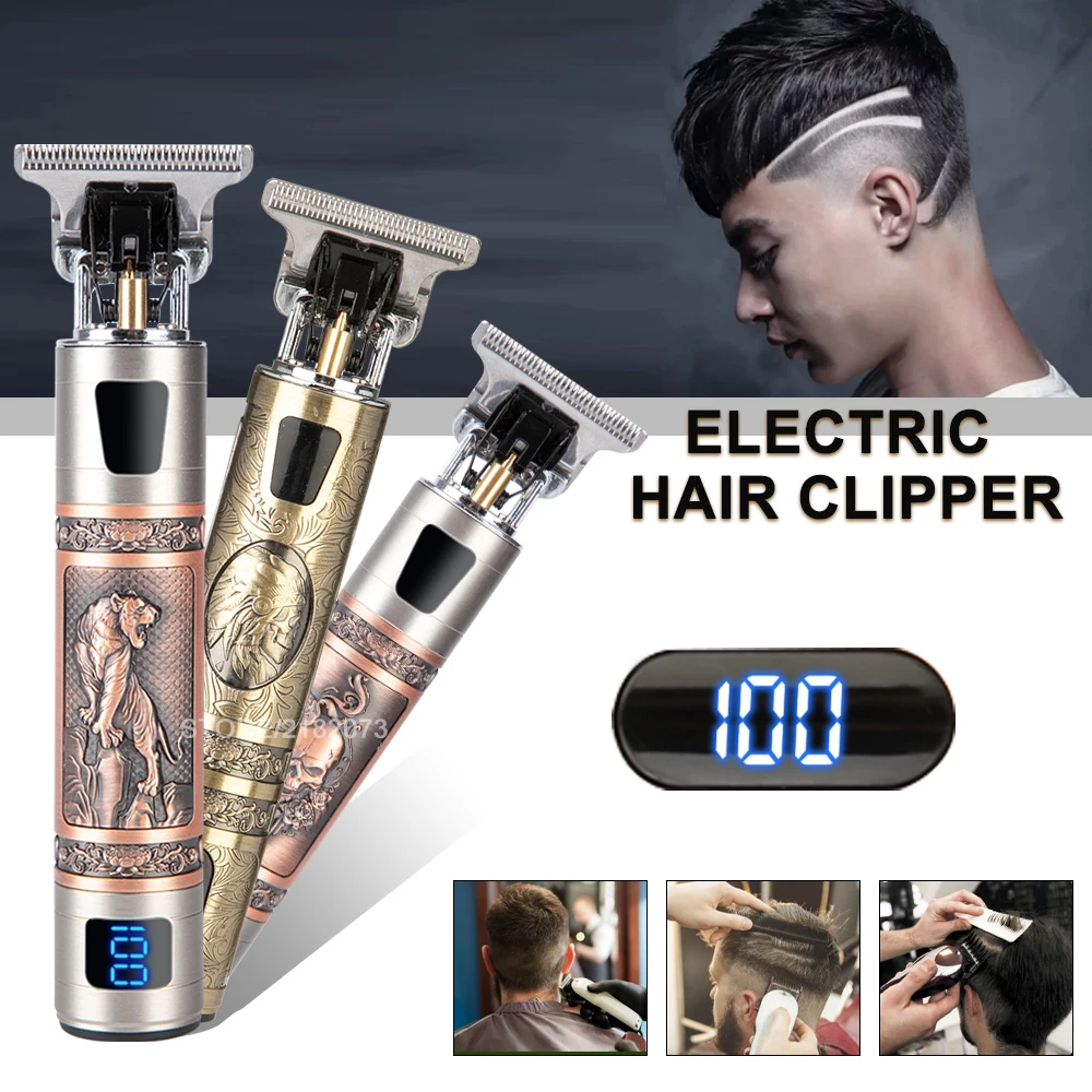 

2021 T9 Electric Hair Trimmer Cordless Shaver Beard Trimmer Electric Shaver for Men 0mm Men Barber Hair Cutting Machine For Men