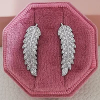 boho trendy leaf real silver color korean earrings for girl gift love christmas gift jewelry drop shipping moonso e5494