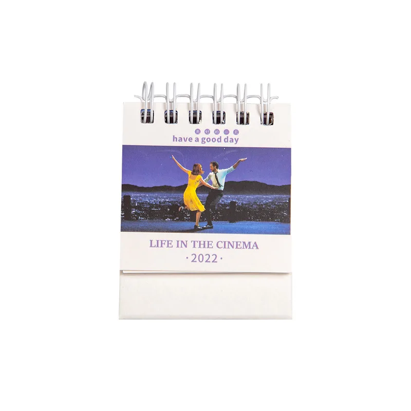 1 шт. 2022 винтажная тема Кино Мини настольные календари с точечными наклейками для