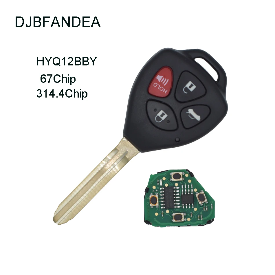 DJBFANDEA 4 кнопки 4D67 чип 314 МГц пульт дистанционного управления автомобильный ключ