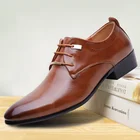 Туфли мужские кожаные, с острым носком, в британском стиле ретро
