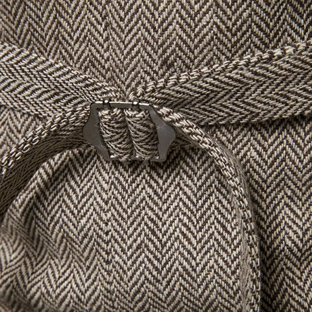 Мужской деловой твидовый костюм двубортный жилет в стиле ретро приталенный