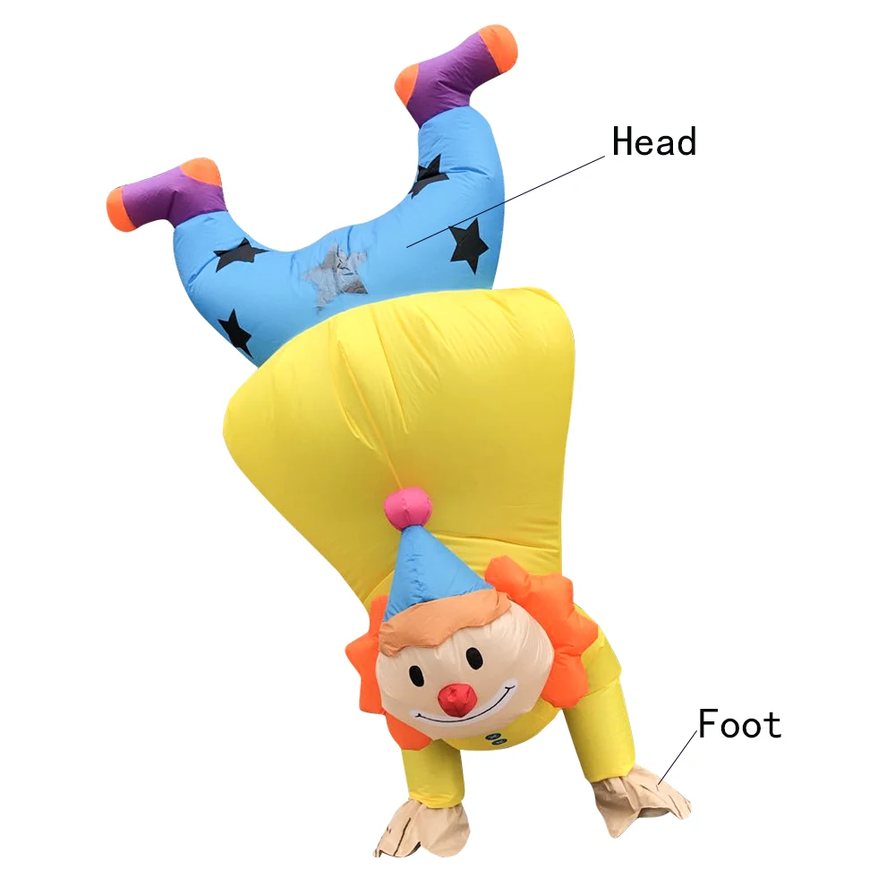 Вечерние Надувные Костюмы Клоуна для взрослых на Хэллоуин карнавальные костюмы