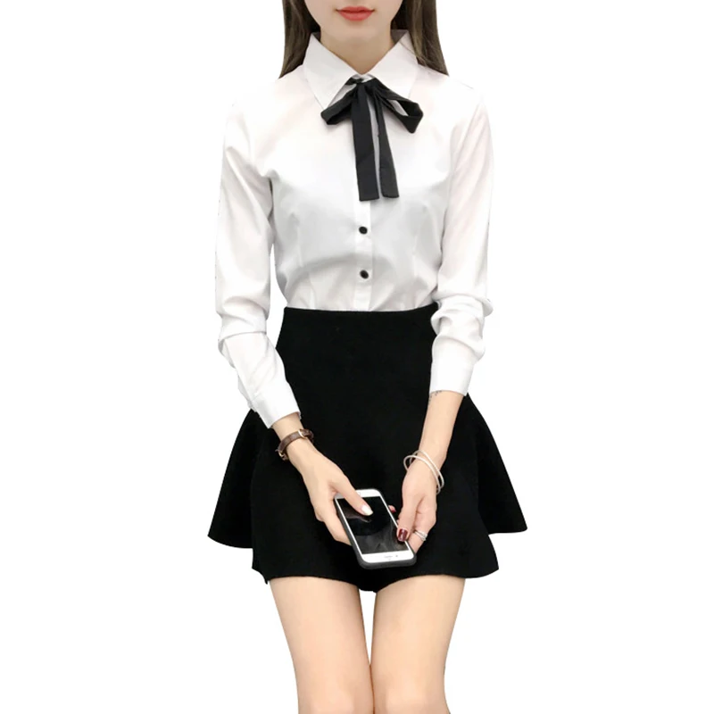 

Корейские модные женские рубашки с длинным рукавом, студенческий Тонкий Топ, рубашка, женский Профессиональный комбинезон