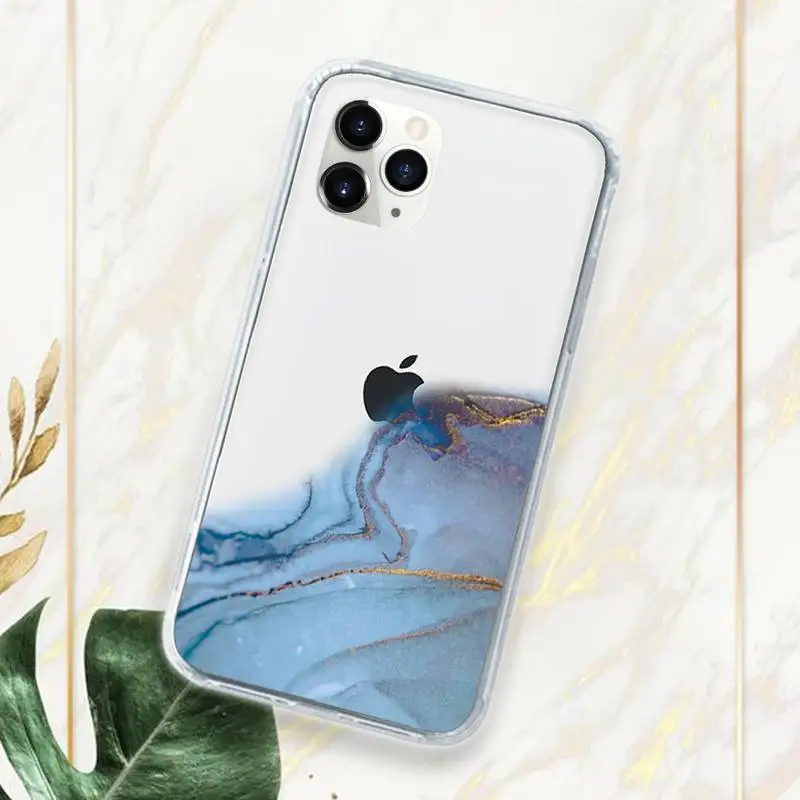 

aesthetic Vintage Colorful Marble Phone Case Transparent Clear for iPhone 11 12 mini pro XS MAX 7 8 6 6S Plus X 5S SE 2020 XR