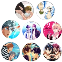 anime freeiwatobi swim club cosplay badge nanase haruka brooch pin accessories for clothes backpack decoration gift