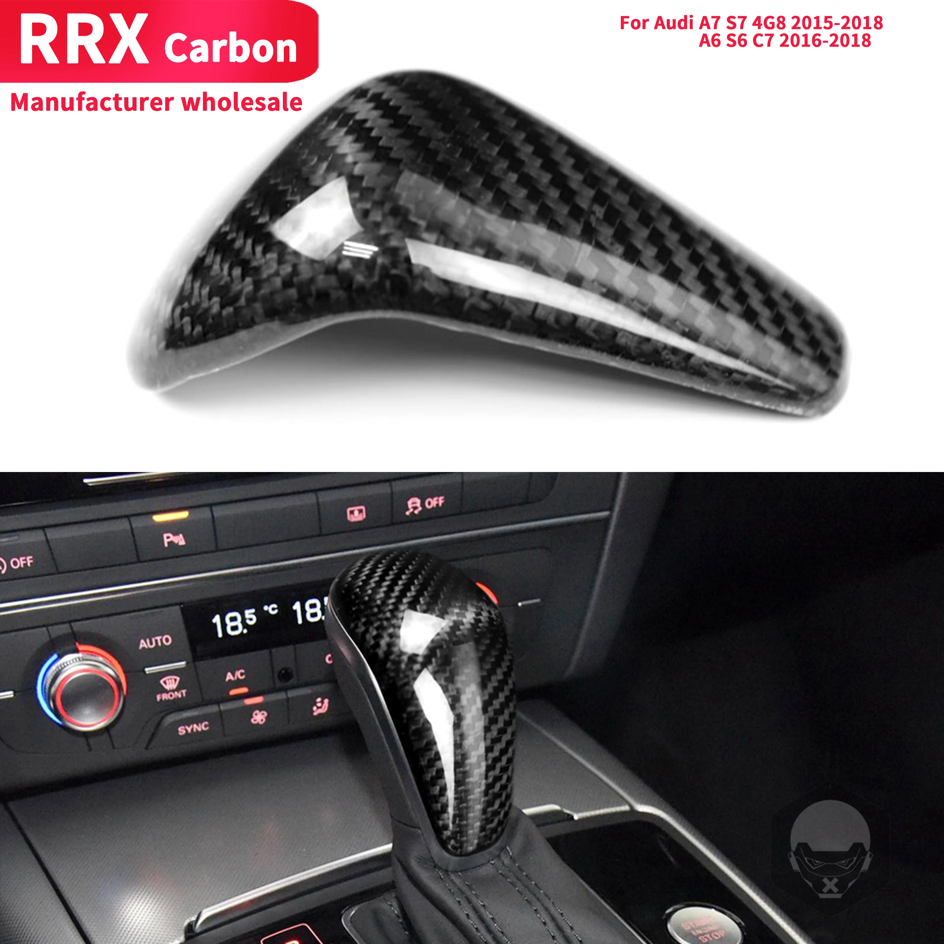 

Paste Style Car Central Control Gear Cover LHD/RHD Car gear headgear Carbon Fiber For Audi A7 S7 4G8 2015-2018 A6 S6 2016-2018
