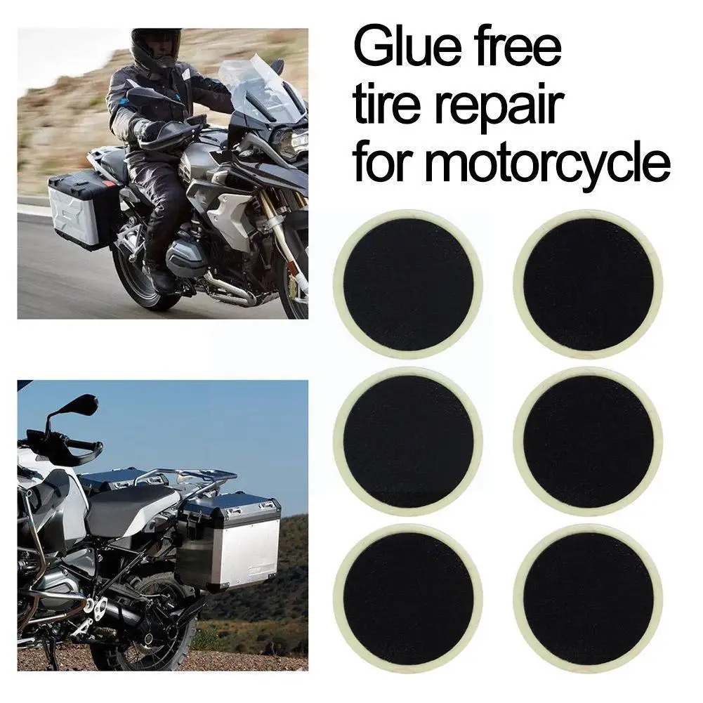 

Bike Puncture Repair Kit Glueless Self-adhesive Bike Tyre Patch with Metal Rasps Inner Tube Repair Tools for Bicycle Motorc G0F9