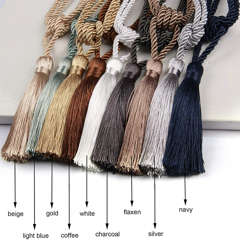 

1Pc Handmade Tassel Curtain Tieback Room Accessories Gold Curtain Buckle Rope Home Decoration Holdback Window Fringe