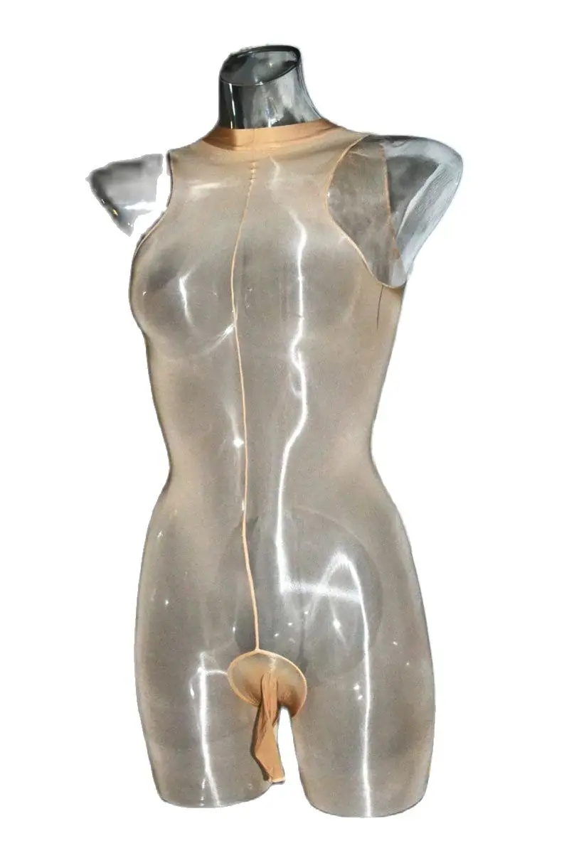 Sexy Men COCK Ring Sheer Shiny Bodysuit Sleeveless Open Crotch Gloosy Tight Body Stockings Bodyhouse Gay Wear Plus Size 22 | Тематическая