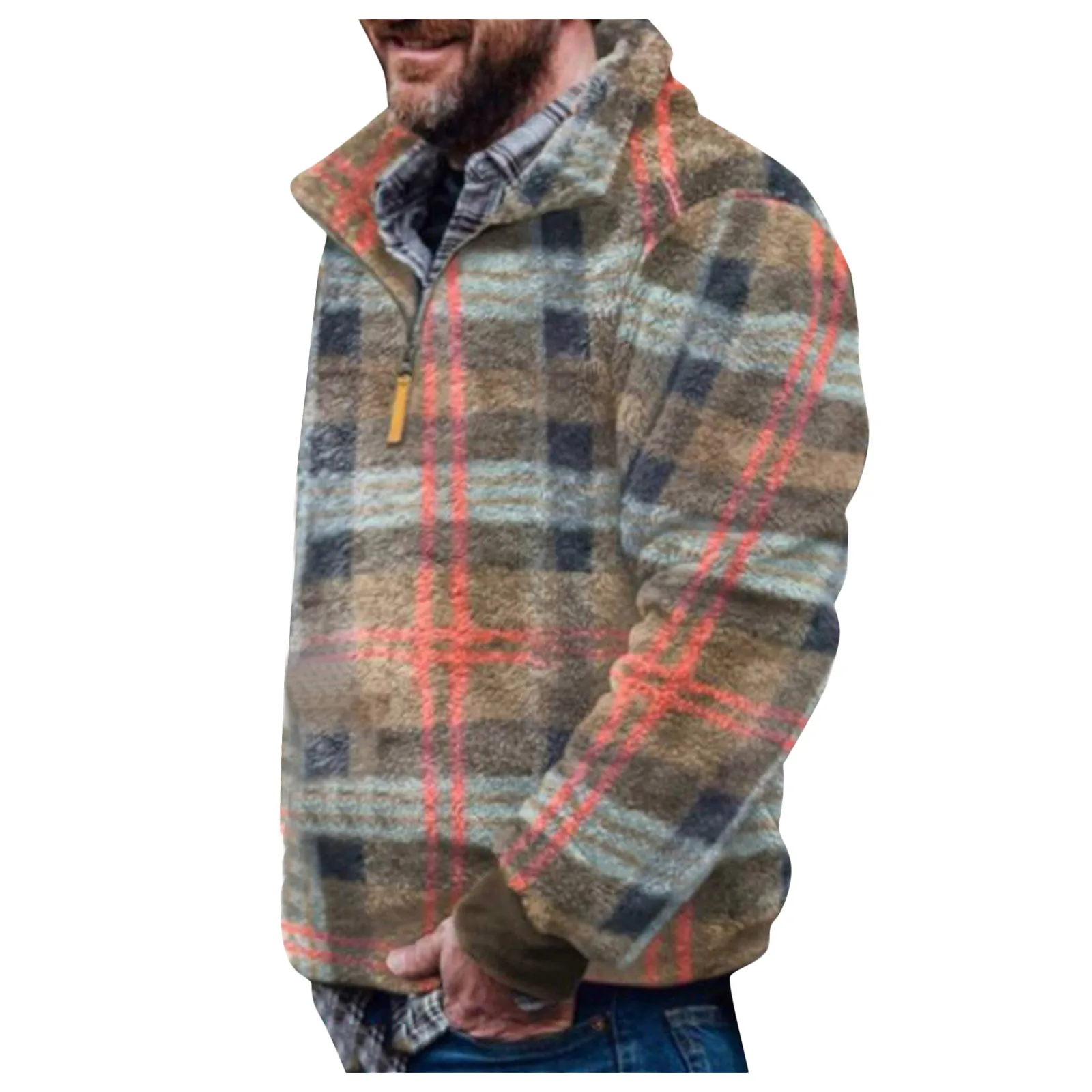 

Fashion Warm Woolen Jumpers Autumn Camouflage Long Sleeve Loose Sweater Winter Casual Fleece Turn-down Collar Men Tops Pullover