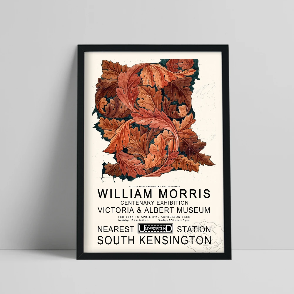 

William Morris Acanthus Giclee Prints, Morris Exhibition Retro Poster, Nature Botanical Wall Art, Flower Pattern Wall Stickers