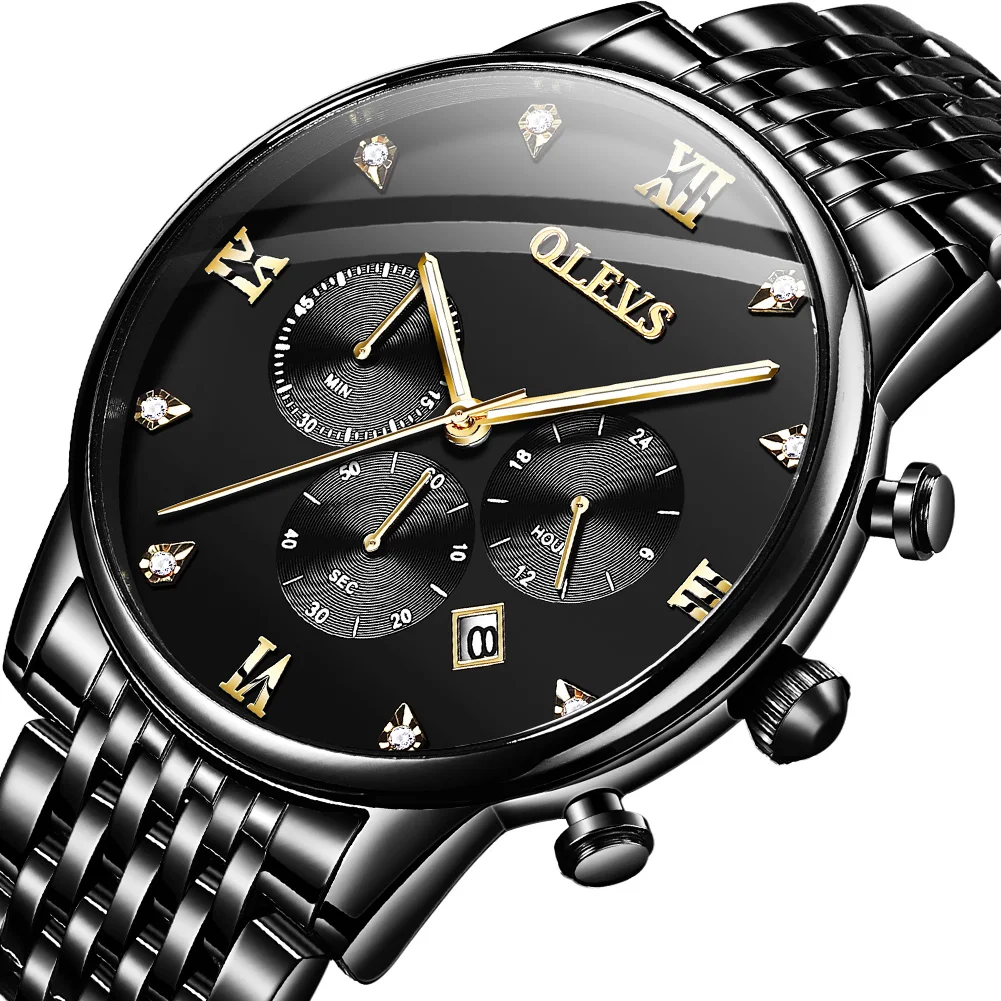

Black Classic Business Watch Men's Tungsten Steel Metal Bracelet Watch