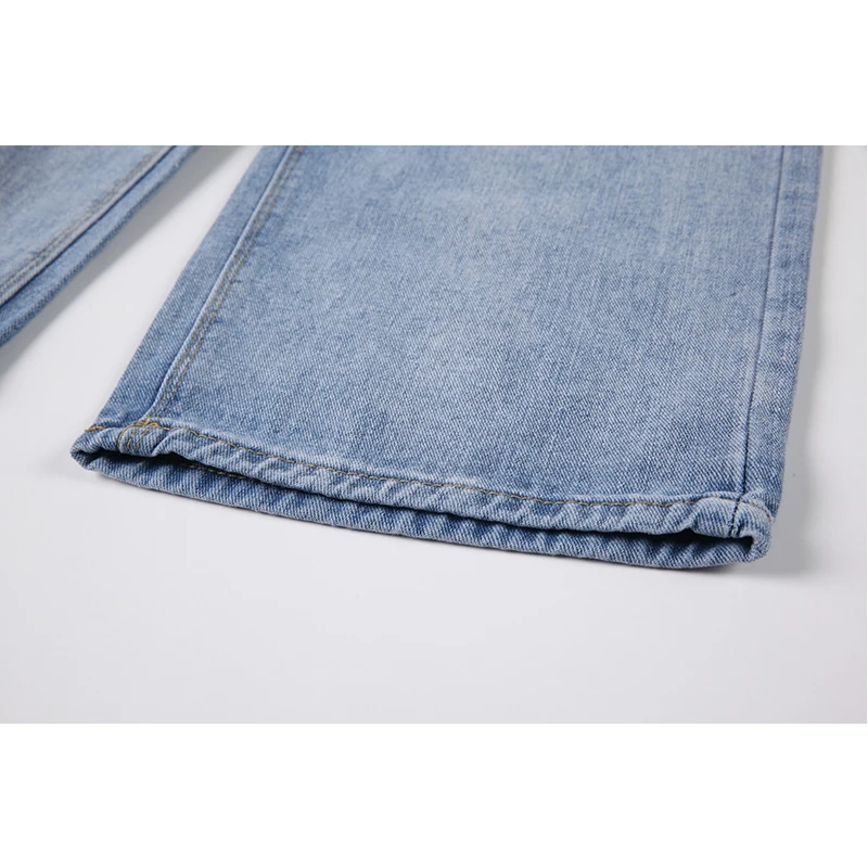 

Blue Denim Trousers Vintage Wide Leg Jeans Women Streetwear Korean Straight Long Pants High Waist Casual Loose Pant 2021 Summer