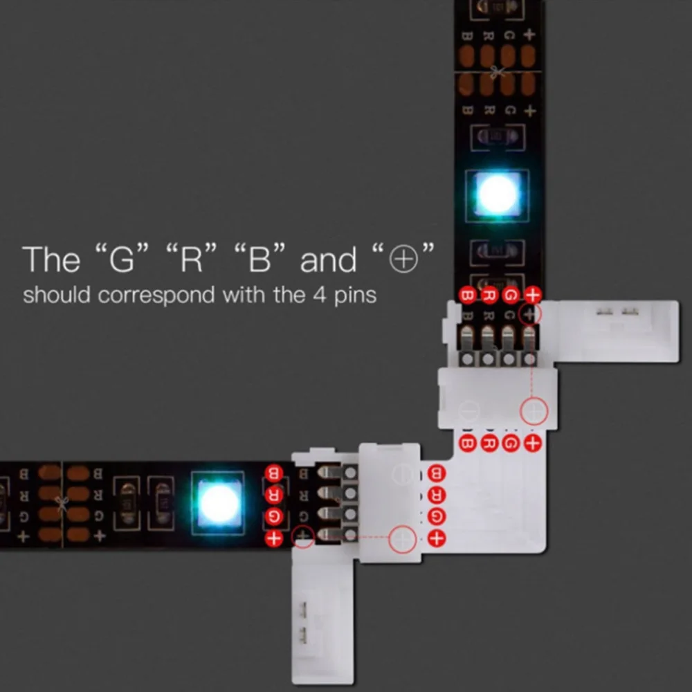 5 шт. Бесплатный паяльный светодиодный разъем 2 контактный 3 4 L / T/X угловой формы