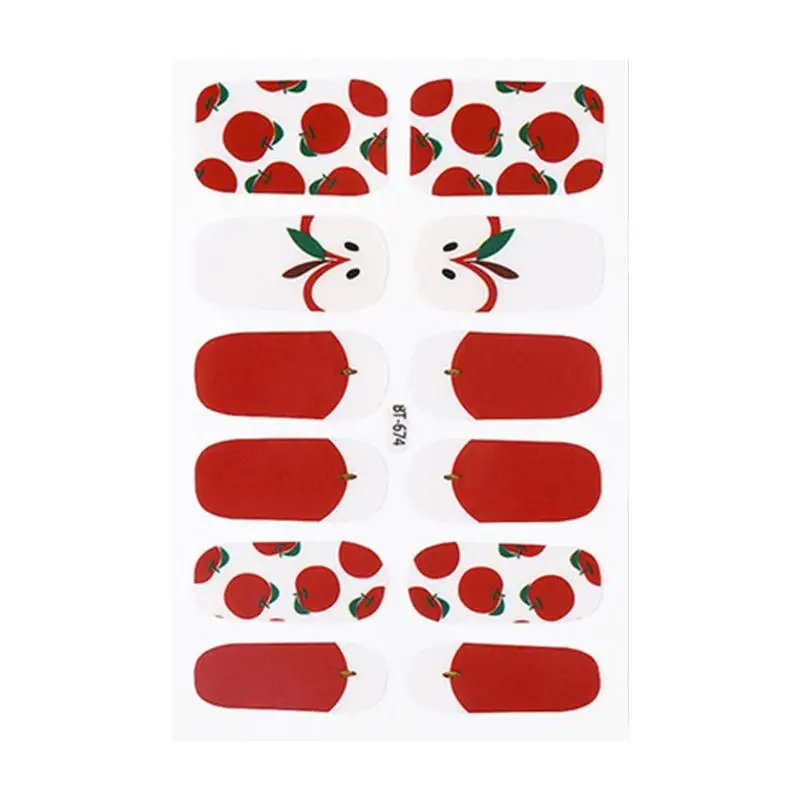 12 наконечников полное покрытие наклейки для ногтей французские Eggflower маргаритки