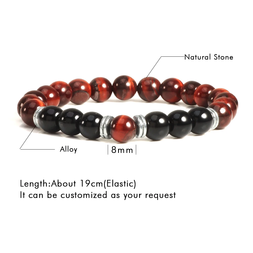 Браслеты с бусинами тигровый глаз для мужчин и женщин модные ювелирные украшения