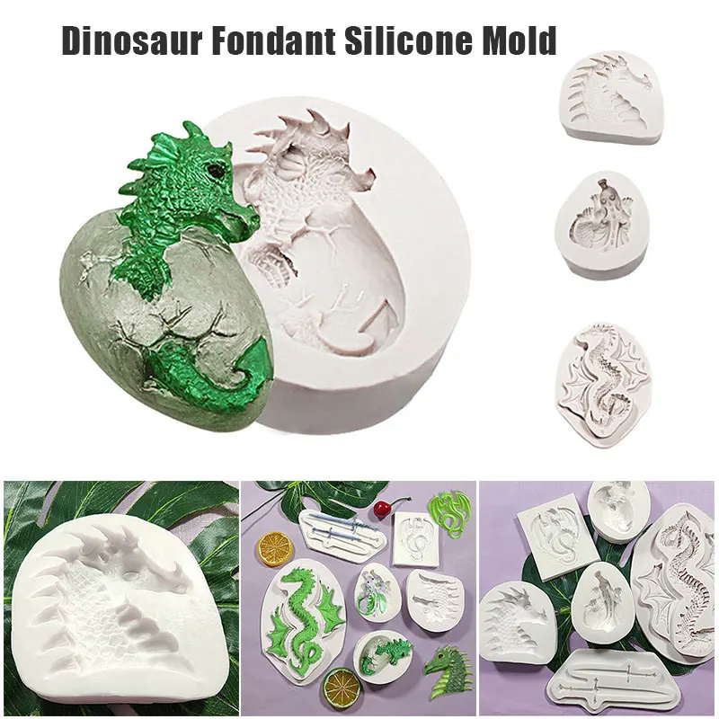 

Dinosaur Fondant Silicone Mold Fondant Cake Chocolate Mould DIY Decorating Tool Bakeware HB88