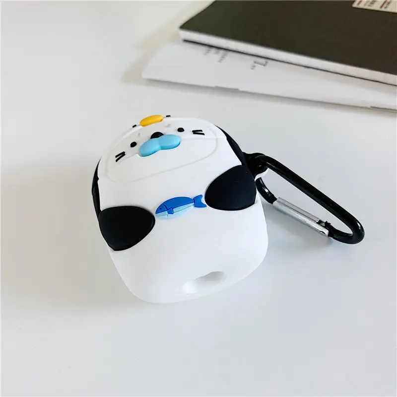 Для Apple AirPods Kawaii Penguin чехол 3D милый мультфильм уплотнение рыба беспроводные наушники крышка оболочка для Airpods 2 Earpods аксессуары