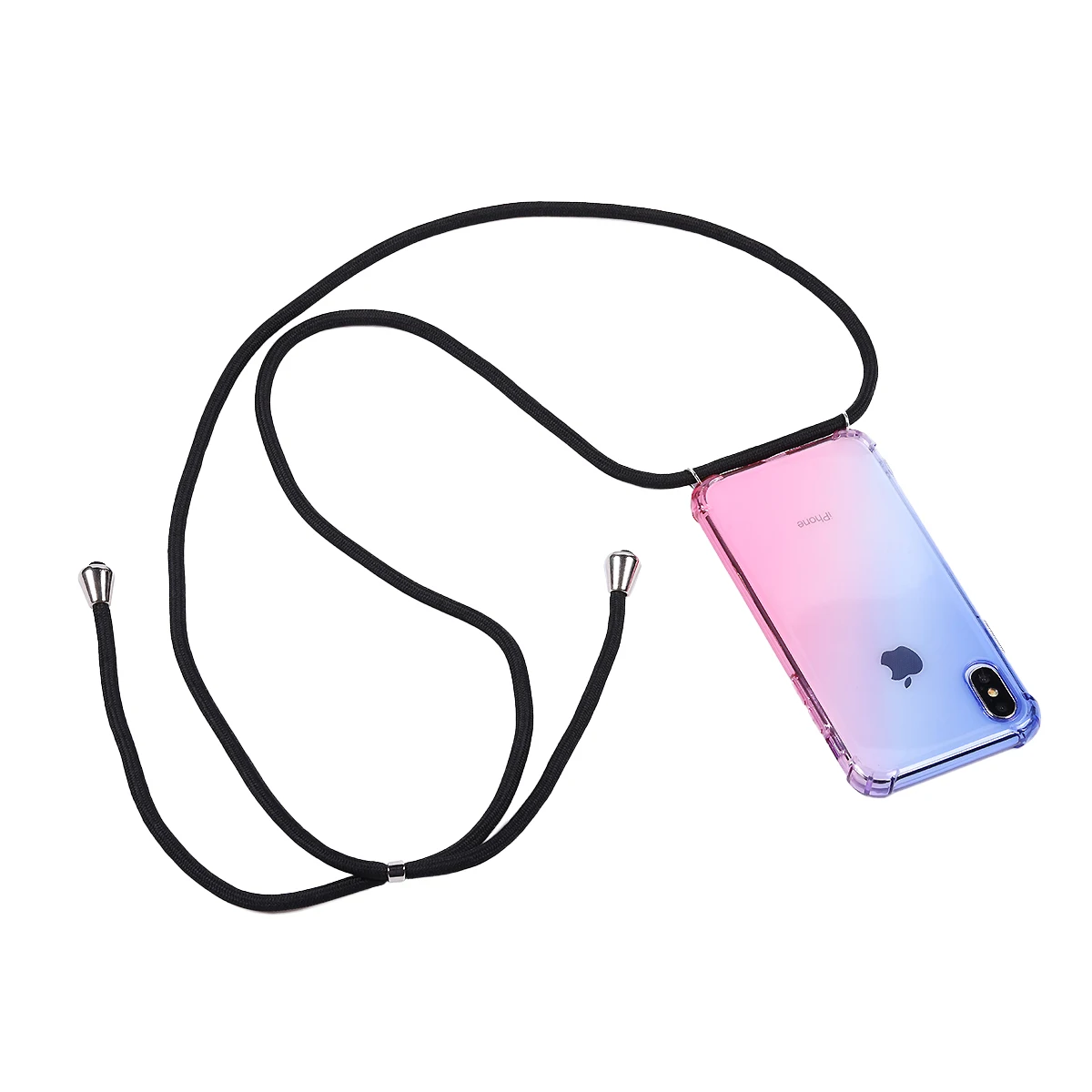 rainbow Lanyard aurora transparent case for Huawei Y6 Y7 pro 2018 Y5 Y9 prime 2019 P smart plus lanyard shoulder rope cord |