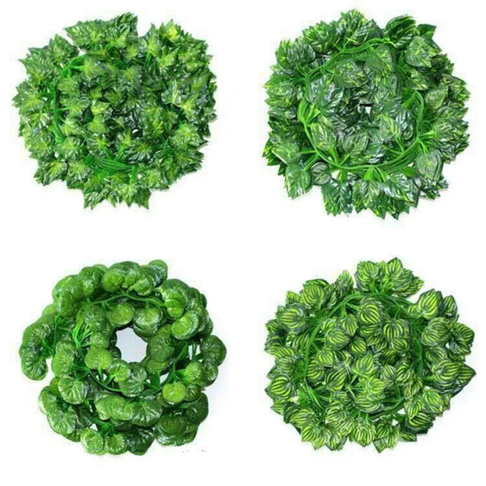 

12pcs 2.15M Artificial Ivy green Leaf Garland Plants Vine Wedding Party Home Bedroom Flowers Rattan Wall Hanging Garlands