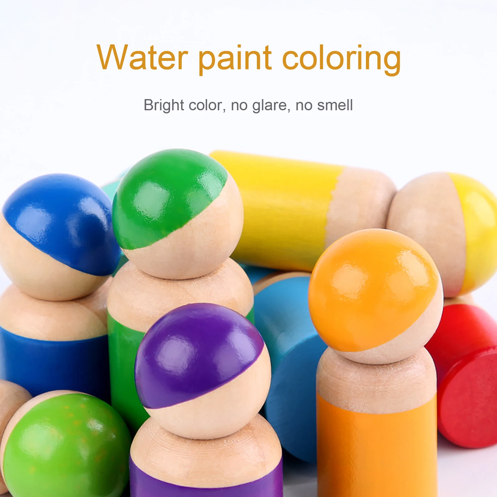 

New 2021 Wooden Montessori Toy Building Blocks Early Learning Educational Toys Color Shape Match Kids Toy for Boys Girls 2Y+