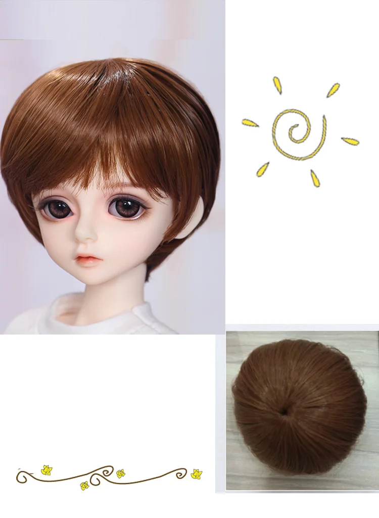 Парик для куклы BJD L8# Размер 4,5-6 дюймов 1/8 высокотемпературный натуральный парик короткие волосы bjd sd куклы парики в красоту