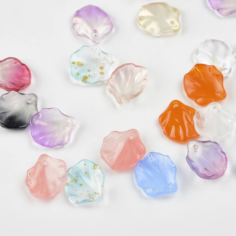 

20PC/lot Colorful Lotus leaf Shape Beads Czech Glass Loose Spacer Beads for Jewelry Making Hairpin Handmade Diy Accessories