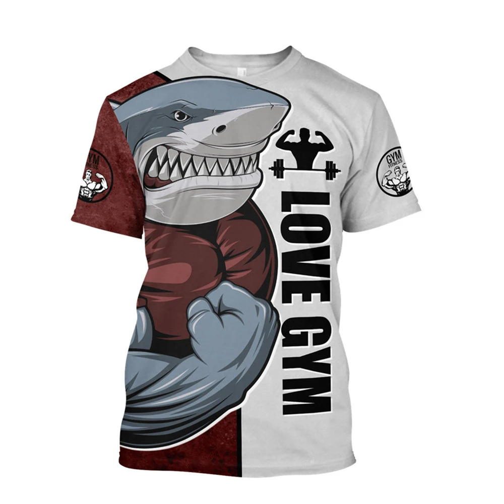 

CLOOCL Shark Love Fitness Men T-shirts 3D Print Men's Clothing Men For Women Animal Tops Harajuku T Shirts Rottweiler Bull Tees