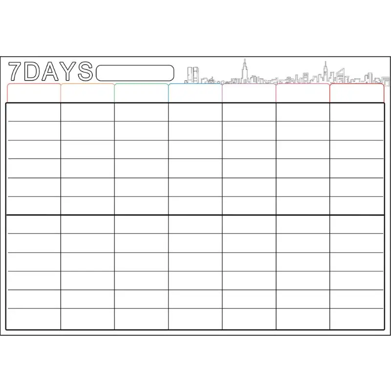 7 дней большая магнитная белая доска Еженедельник для кухонного холодильника