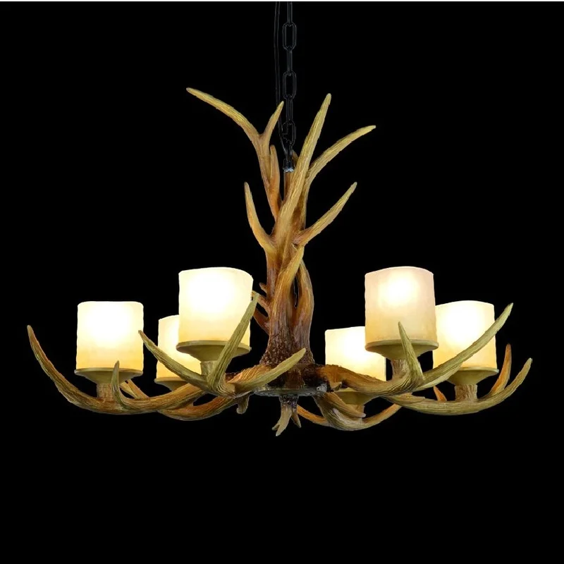 Страны Европы 6 головок американская ретро люстра светильник смолы оленьи рога