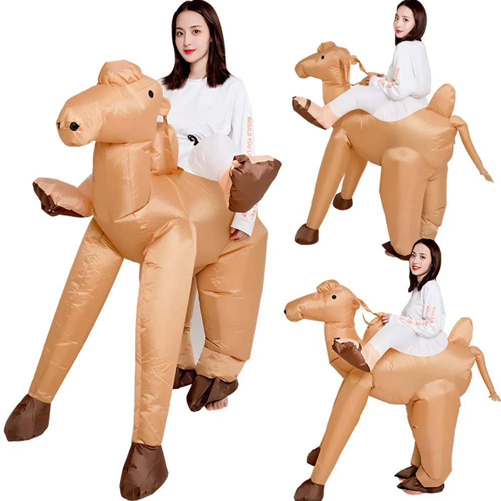 

Adult Camel Inflatable Costume Halloween Dinosaur Cosplay Animal Anime Fancy Dress Riding On Dino Air Blow Up Carnival Costumes