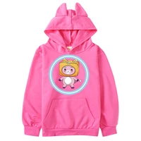 anime lankybox hoodie kids cat ears sweatshirts baby girls harajuku kawaii hoodies childrens cartoon hoodies pullover outwear
